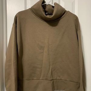 Zara turtleneck / rollneck, cropped, taupe, VEUC, large